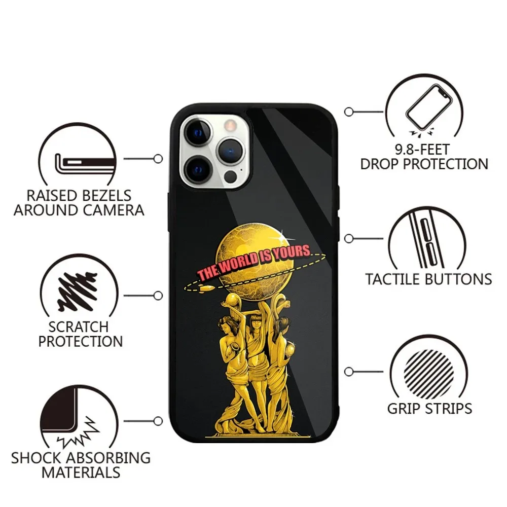 Чехол для телефона Scarfaces The World Is Yours с сильным магнитом IPhone 15 14 13 Pro Max Plus 11 12 Мини