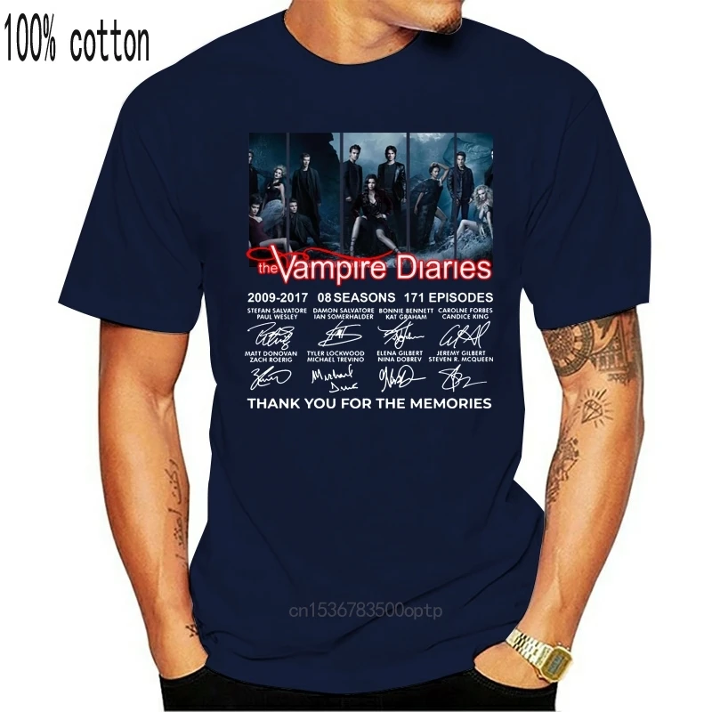 

Man Clothing The Vampire Diaries 2009-2017 08 Seasons 171 Episodes Thank You For The Memories T-Shirt