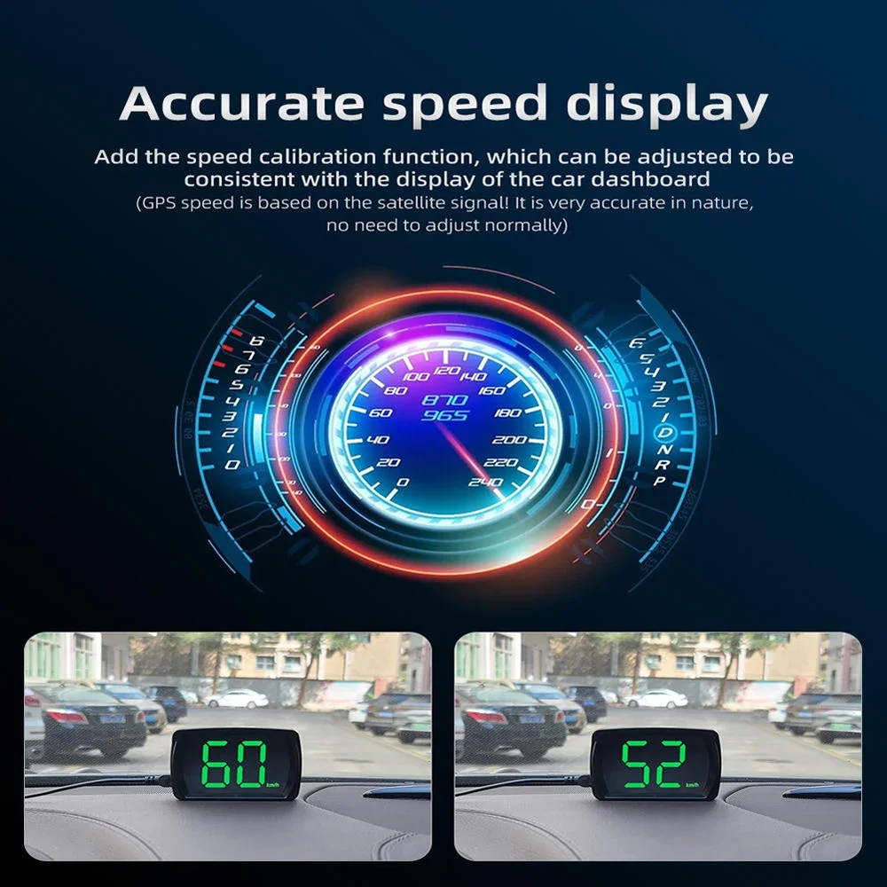 Автомобильный HUD проекционный дисплей GPS Hud Цифровой спидометр с большим шрифтом