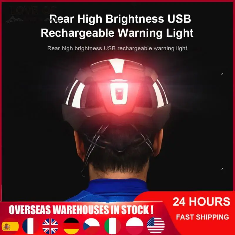 

Removable Lining Bicycle Goggles Helmet Adjustable Ntegrated Molding With Led Warning Light Bicycle Riding Helmet Safety Helmet