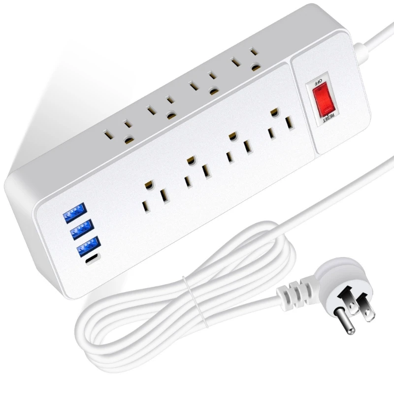 Низкопрофильные плоские вилки удлинители 12 розеток монтируемые USB-зарядные