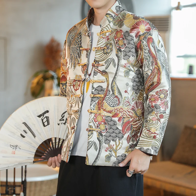 

2022 новый весенний костюм Тан традиционная китайская одежда дракона для мужчин рубашка с длинным рукавом винтажный китайский топ кунг-фу в в...