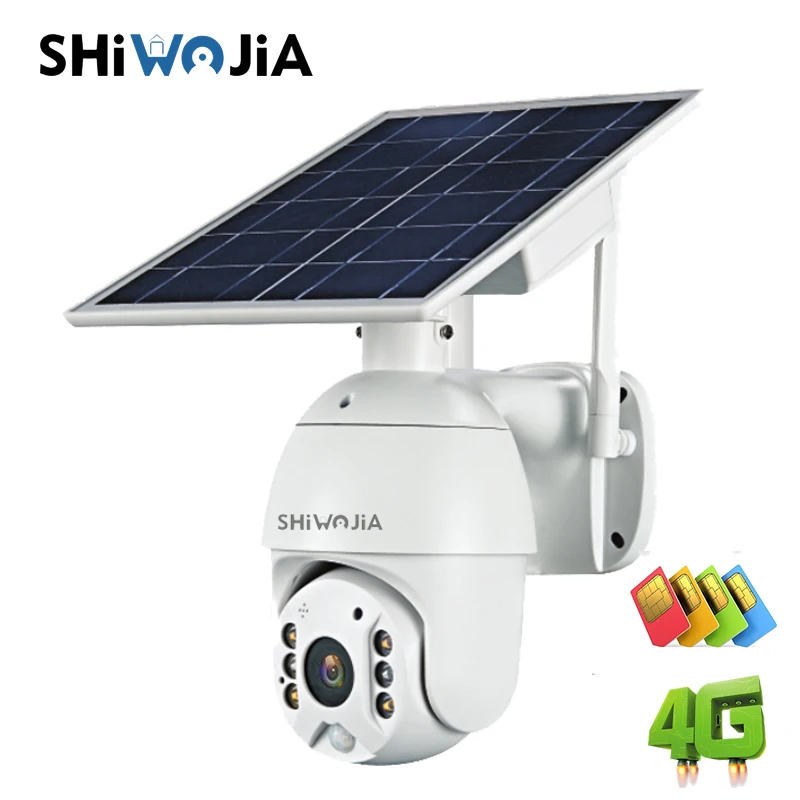 SHIWOJIA 4G Версия 1080P HD солнечная панель наружная камера наблюдения умный дом