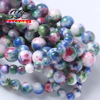 ink blue persian jades beads for jewelry making natural stone round loose spacer beads diy bracelets accessories 6 8 10 12mm 15