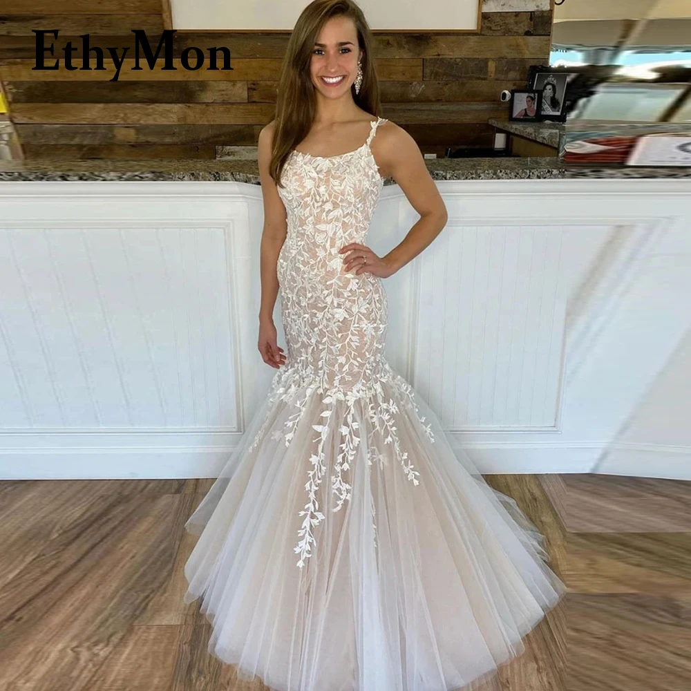 

Ethymon Strapless High End Wedding Gown Lacing Up Mermaid Appliques Pleat For Bride Vestido De Casamento Made To Order Backless