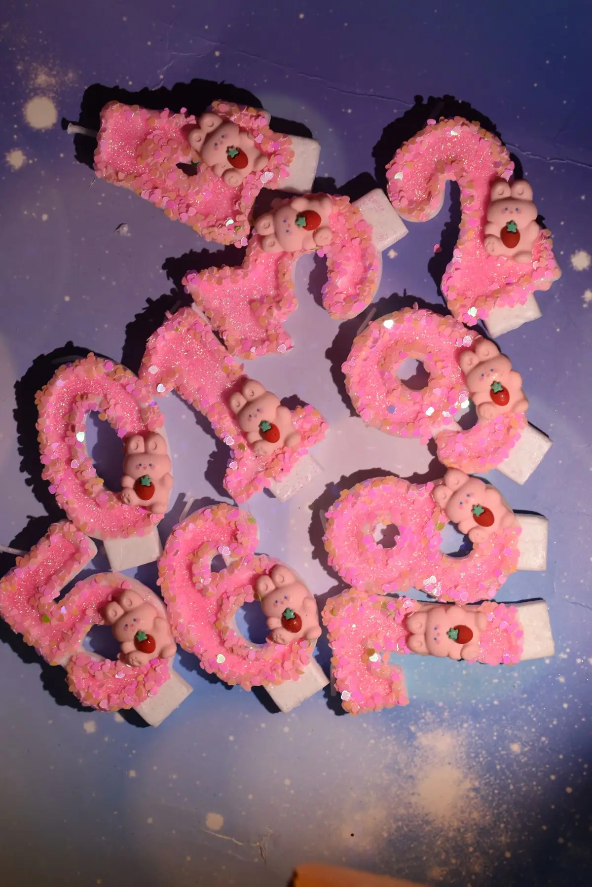 Розовый кролик синий медведь детский душ Милая принцесса 1 2 3 4 5 6 7 8 9 с днем