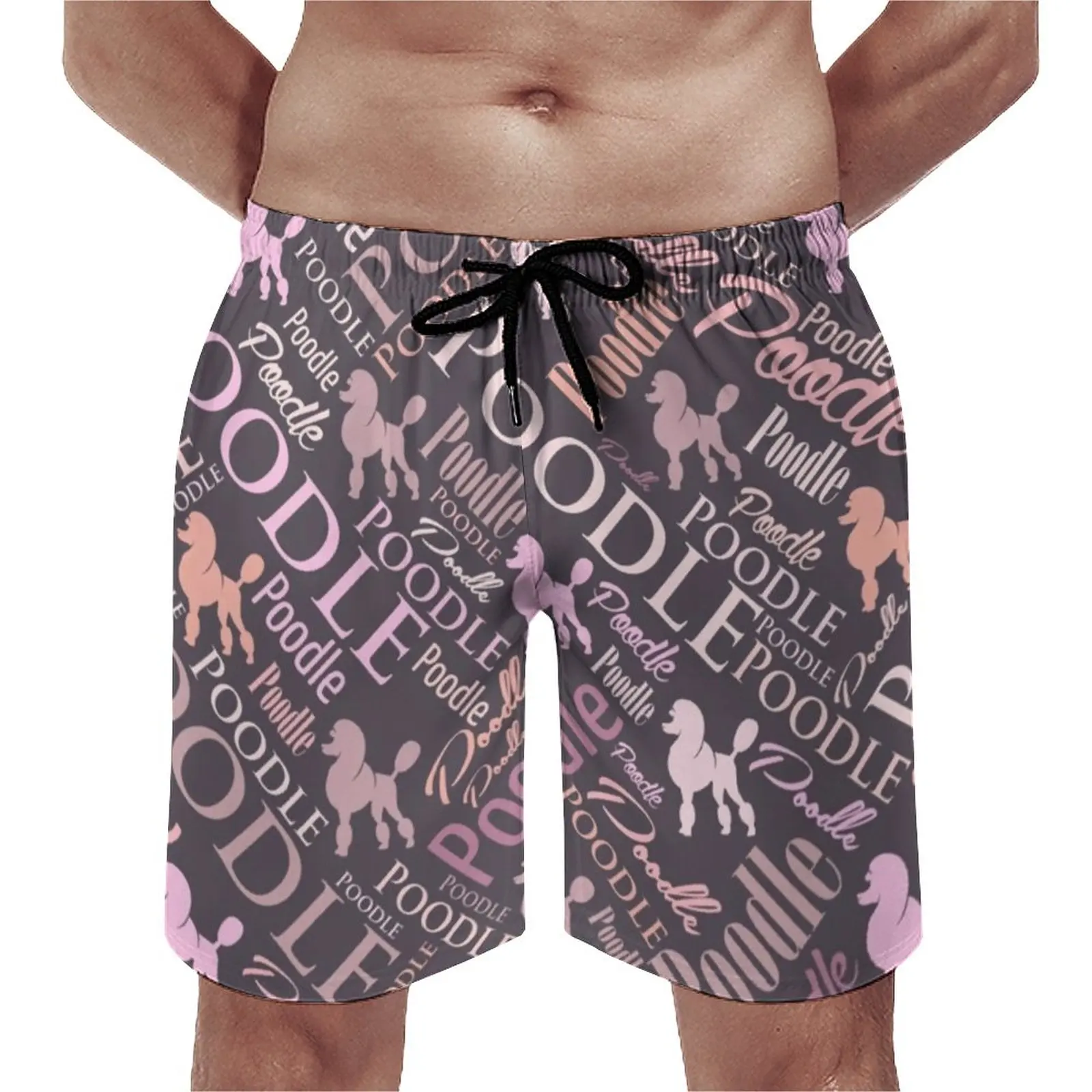 

Мужские пляжные шорты с эластичной резинкой на талии и буквенным принтом