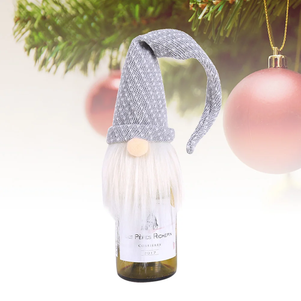 

Christmas Bottle Cover Santa Claus Bottles Covers Table Decor Type A Grey and