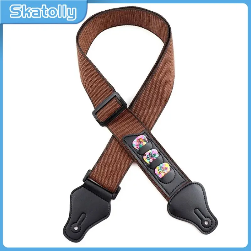 

62 Inches Guitar Strap Solid Color Adjustable Cotton Guitar Strap For Electric Bass Guitar Musical Instrument Accessories