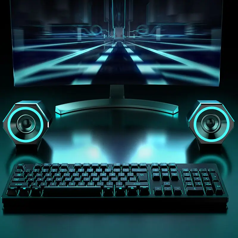 

USB Wired Computer Speaker Desktop Combination Bluetooth-compatible Speakers Bass Stereo Music Player Subwoofer Sound Box