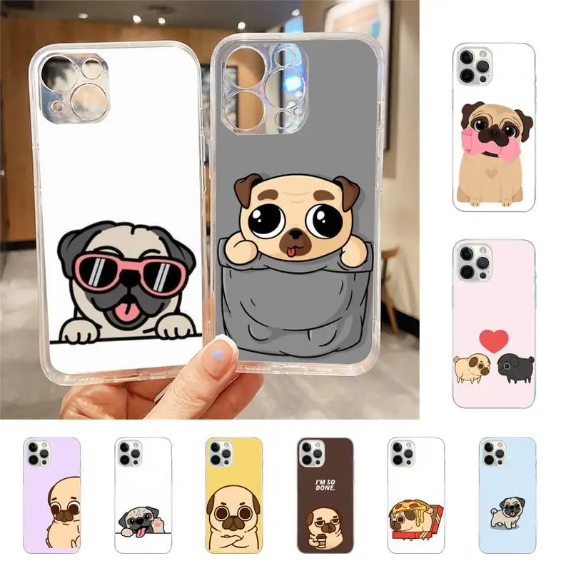 

Cute Pug Dog Cartoon Phone Case For Iphone 7 8 Plus X Xr Xs 11 12 13 Se2020 Mini Mobile Iphones 14 Pro Max Case