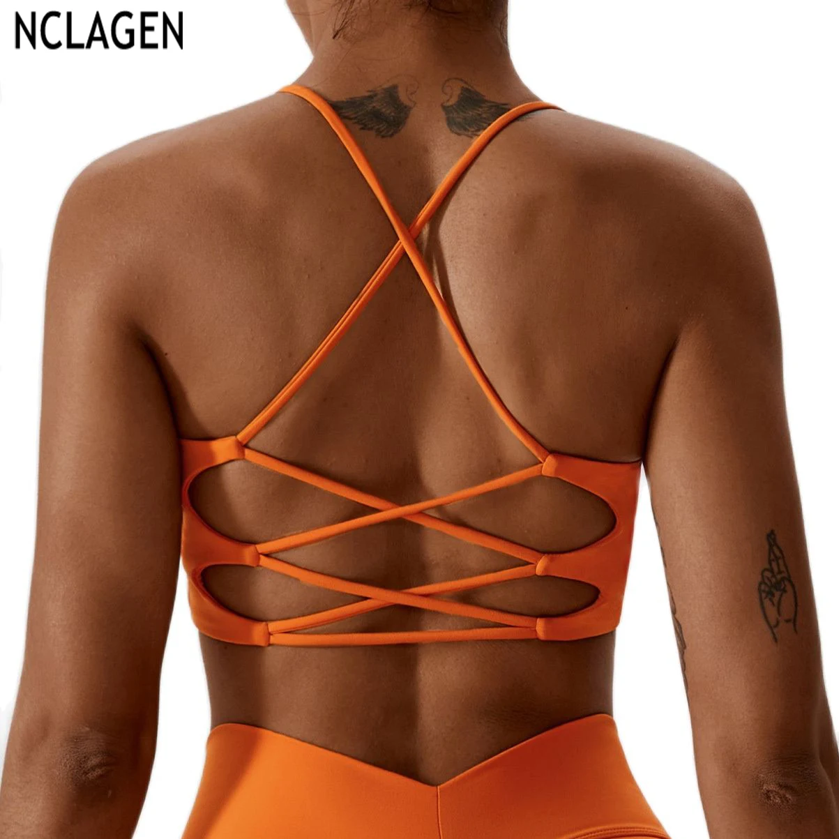 

NCLAGEN Summer Yoga Bra Running Fitness Sports Beauty Back Tank Gym Workout Breathable Push-up Vest Fitness Top Halter Dry Fit