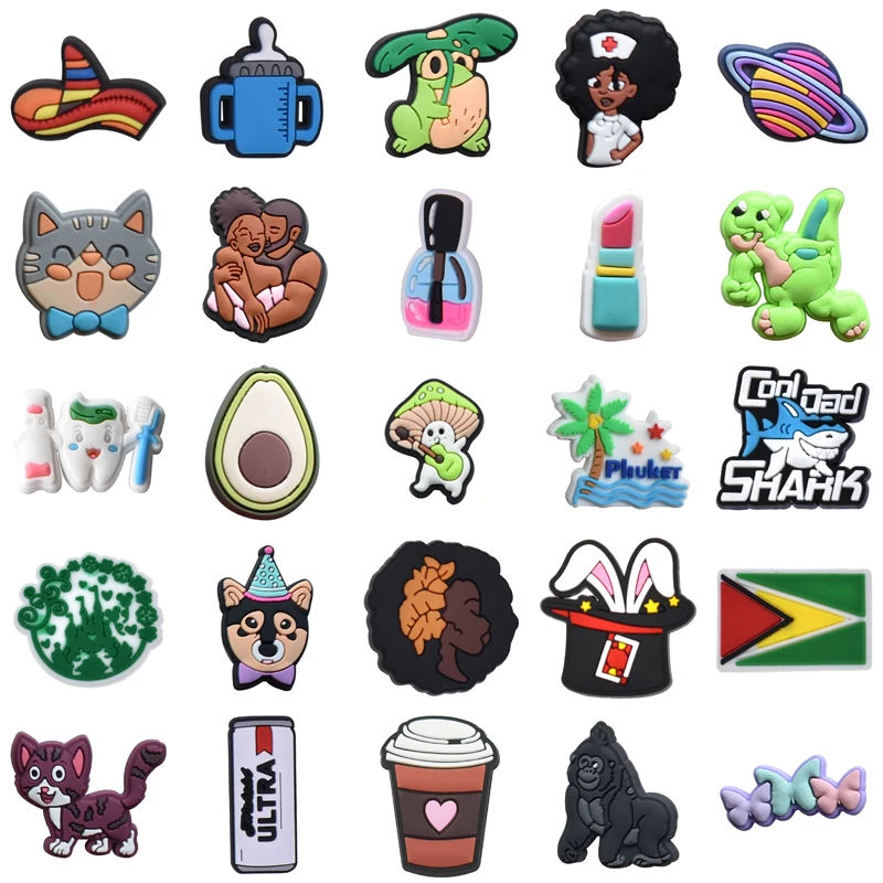 

Shoes Accessories Women Charm Decorations for Crocs Wholesale Bulk Shoe Charms Set Jeans Men Kids Packs Gifts Boy Girl Para Pins