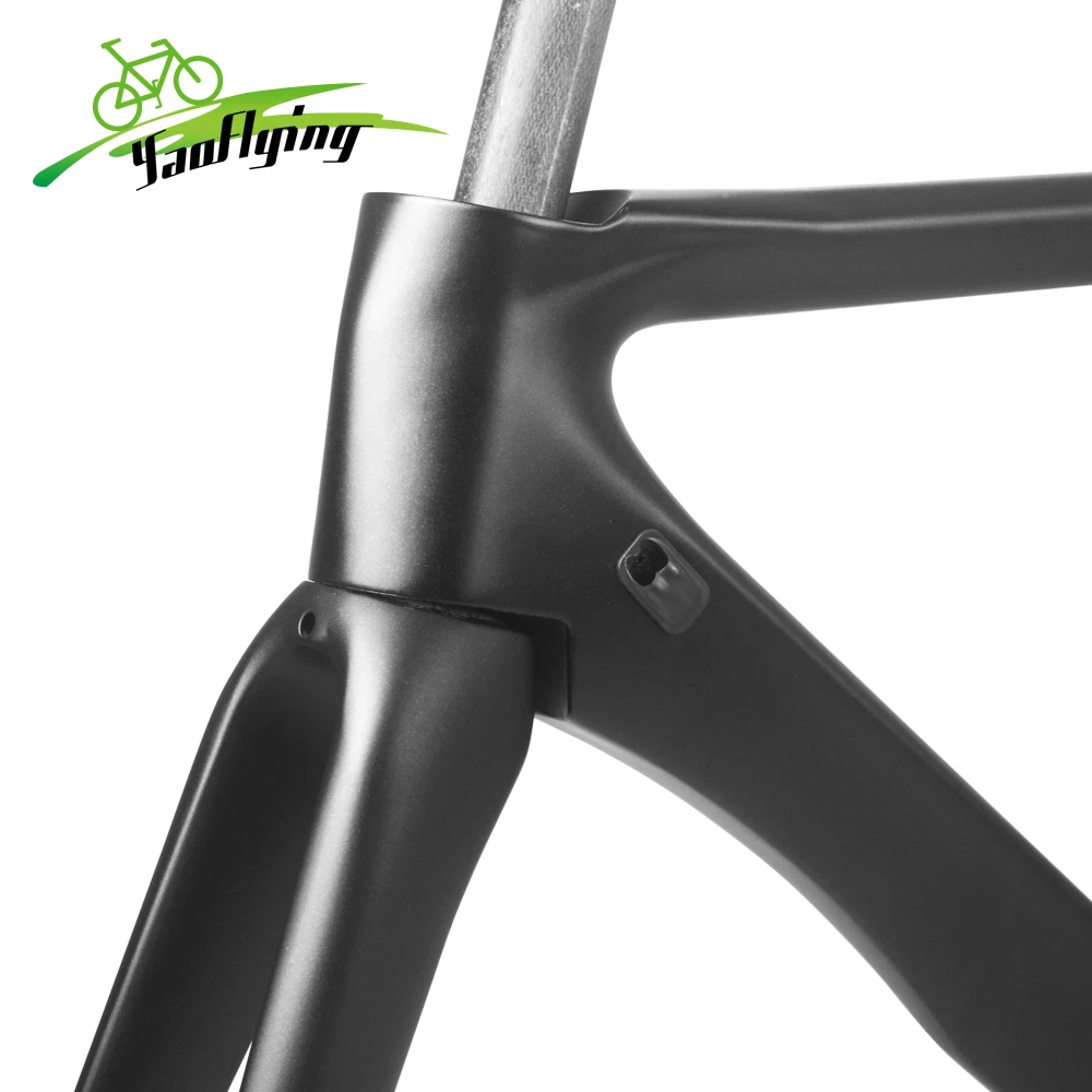 

Углеродная дорожная рама Yaoflying, дисковый тормоз, сквозная ось 142*12 мм, с вилкой и подседельным штырем, набор рам для дорожного велосипеда, раз...