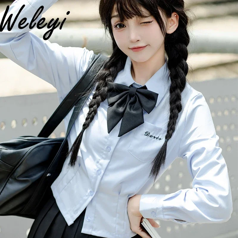 Милая женская рубашка joo Kei Корейская летняя модель 2024 года цвет голубой с