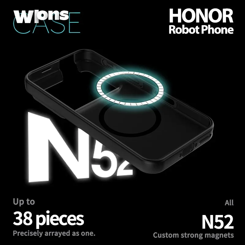 Фото Чехол для HONOR Robot Phone Plus N52 с магнитным креплением, матовый, противоударный, с защитой камеры. №4