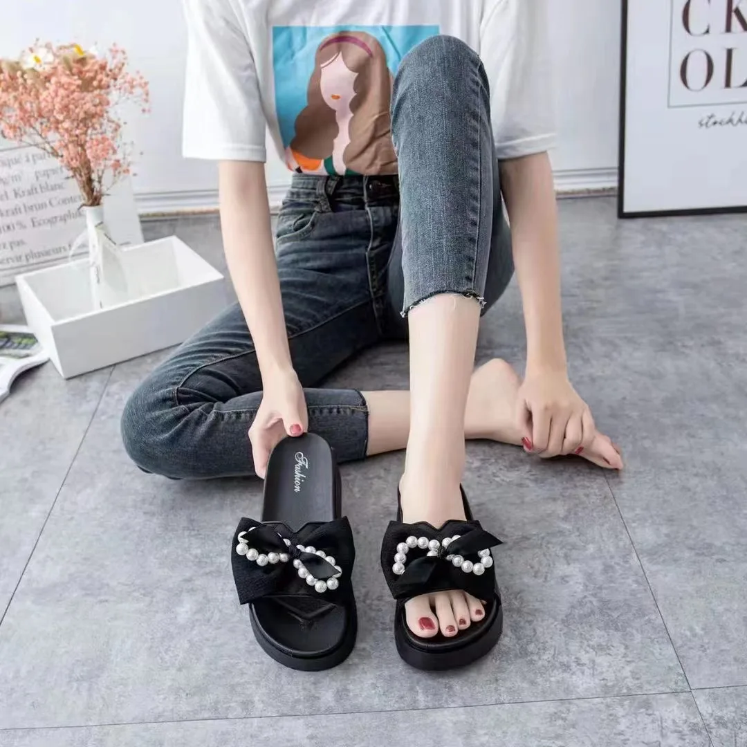 

2022 Women Slipper Designer Rhinestone Butterfly-knot Shoes Chain Sandals Beach Slides Luxury Flip Flops