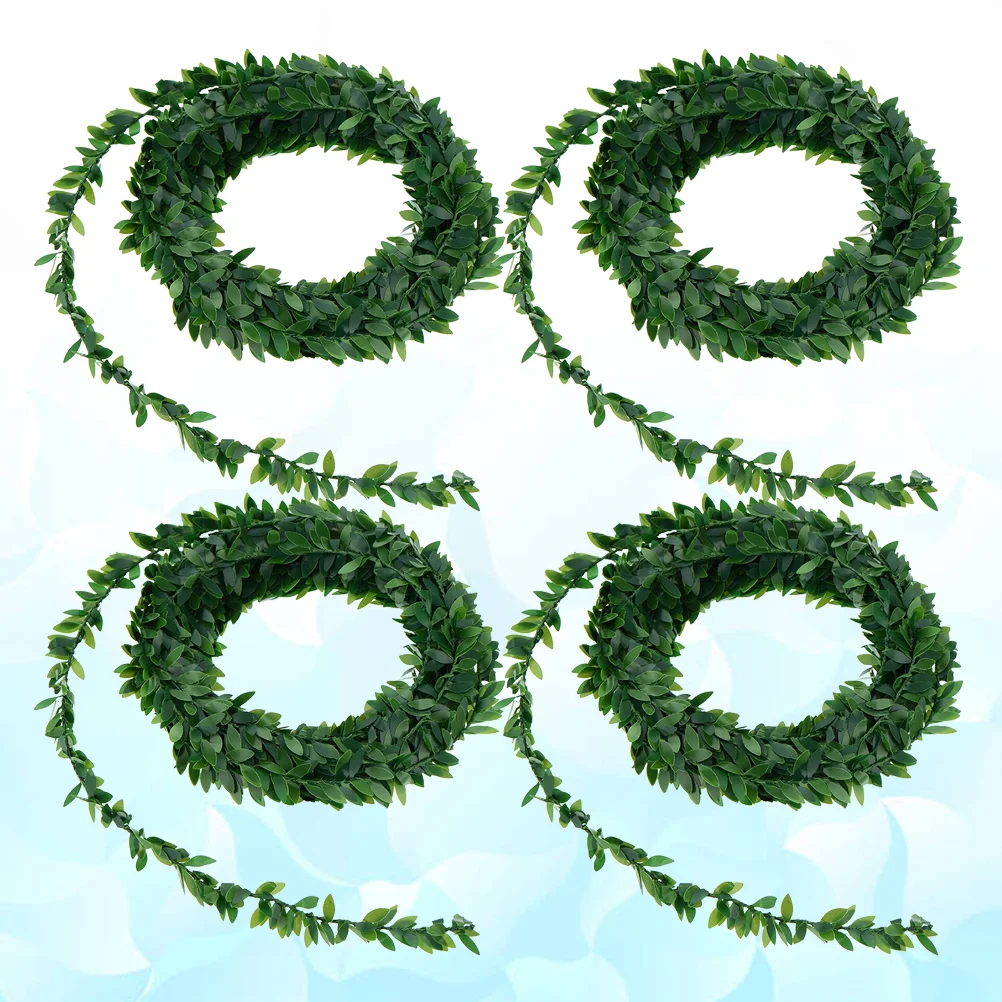 

4pcs Garland Green Leaves Artificial 7.5m and DIY Rattan Decoration Garland for Christmas Home New Year