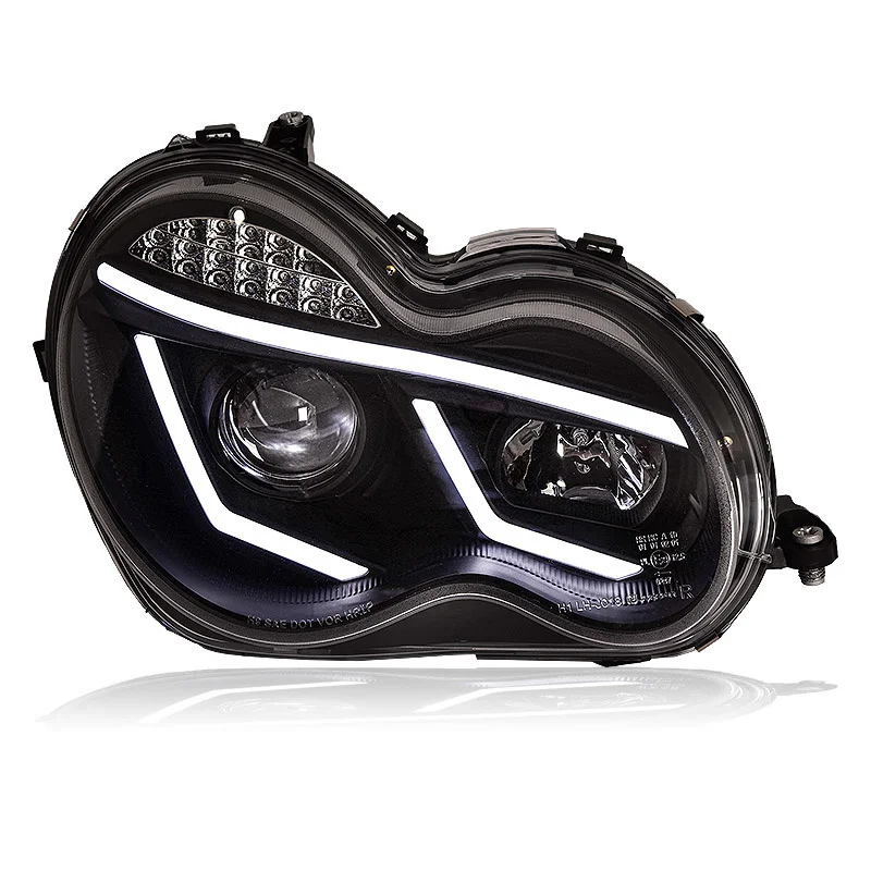 Фара в сборе для Mercedes-Benz C-class W203 2000-2006 LED DRL Светодиодные линзы ближнего света