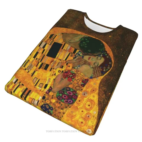 Harajuku мужская футболка из полиэстера "Поцелуй" Климта