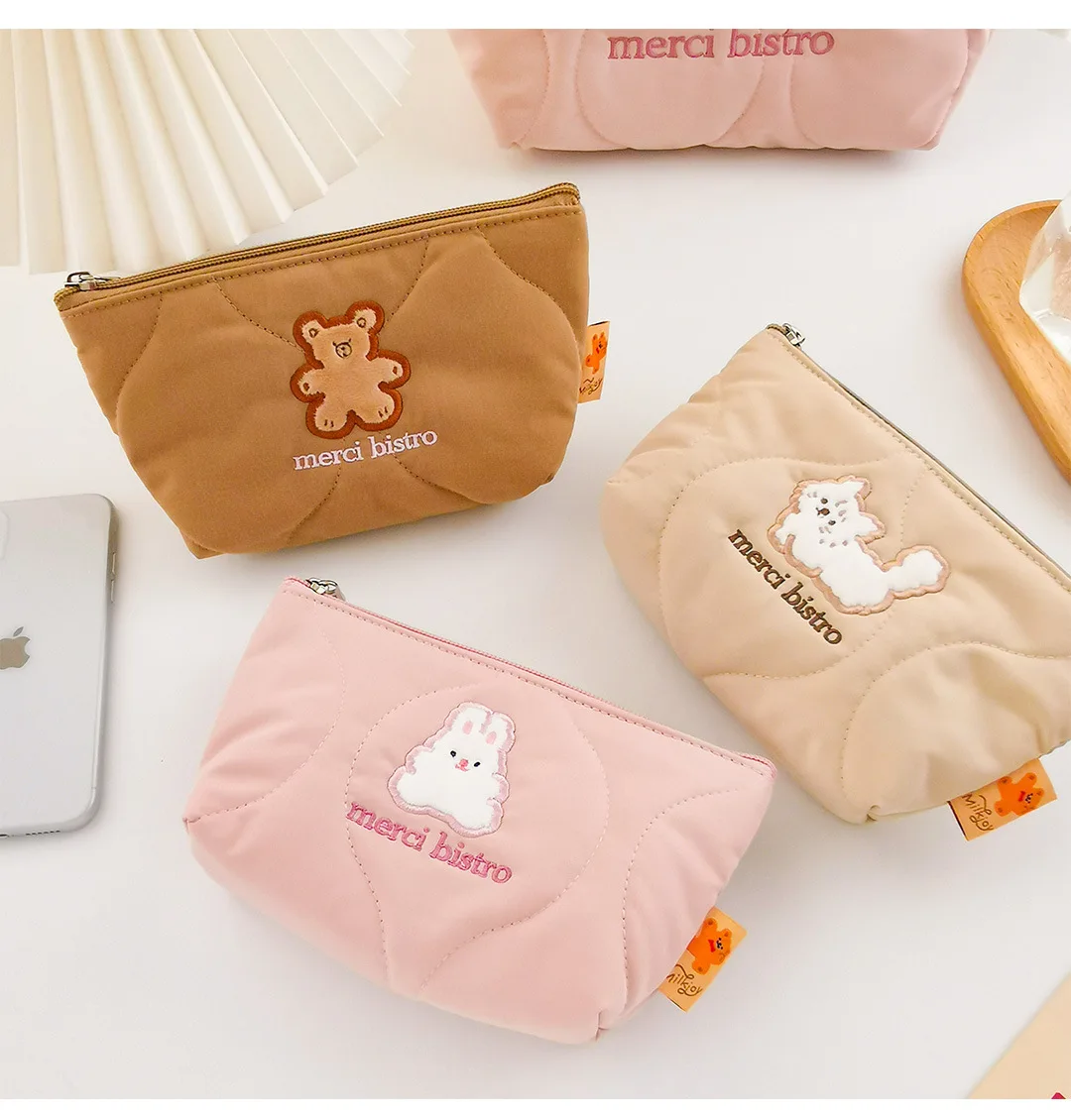 

Bentoy Milkjoy New Korea Fashion Bear Cosmetic Cases Cute Girls Waterproof Makeup Bag Women Travel Wash Bag Home Storage Case