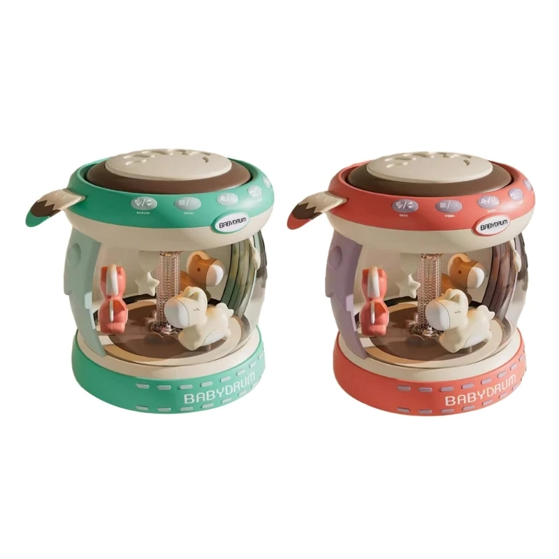 Игрушка-проектор с колыбельной для малышей Ручной барабан Игрушка Glowin The Dark Children Gift