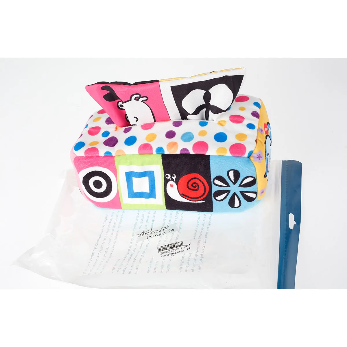 

Baby Tissue Box Toy with 3 Crinkle Papers and 8 Colorful Scarves Magic Tissue Box Sensory Development High Contrast Tissue Box T