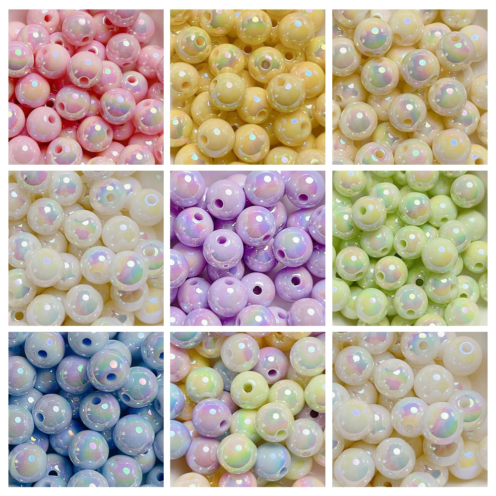 

30pcs Mabei Night Glow Beads 8-12mm Straight Hole Round Spacer Bead for Jewelry Making DIY Bracelet Necklace Pendant Earrings