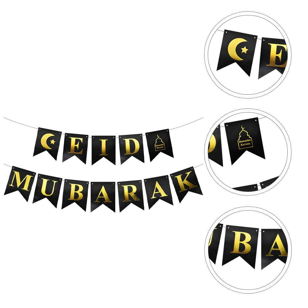 

Ramadan Banner Mubarak Eid Party Bunting Flag Decorations Background Garden Flags