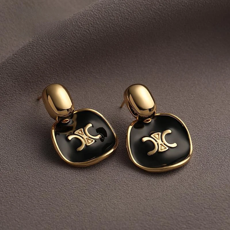 Simple Love ACC Private French sle Advanced Design Drop Glaze Fashion Temperament Silver Needle Earrings Women