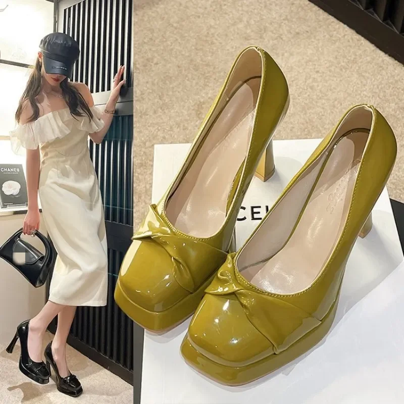 

Туфли на высоком каблуке, повседневные туфли на толстом каблуке