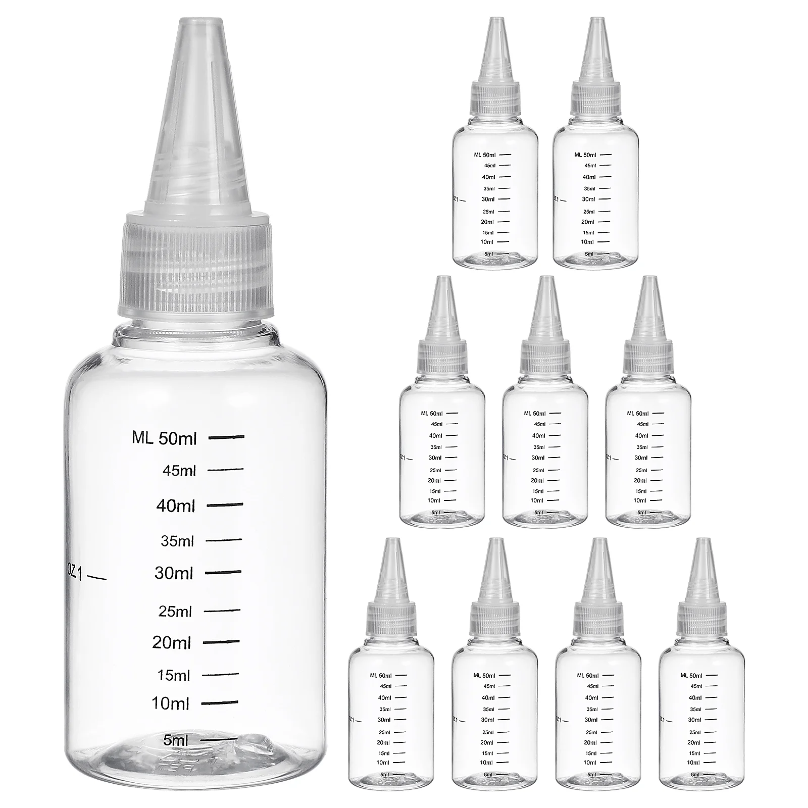 

10 Pcs Graduated Bottle Cosmetics Bottles Squeeze Applicator Hair Coloring Empty
