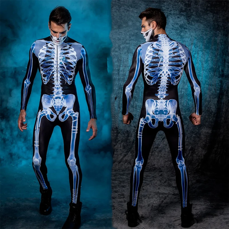 

Новинка 2022, ужасные костюмы на Хэллоуин для мужчин и взрослых, Комбинезоны для косплея с скелетом и объемным принтом, костюм для ролевых игр ...