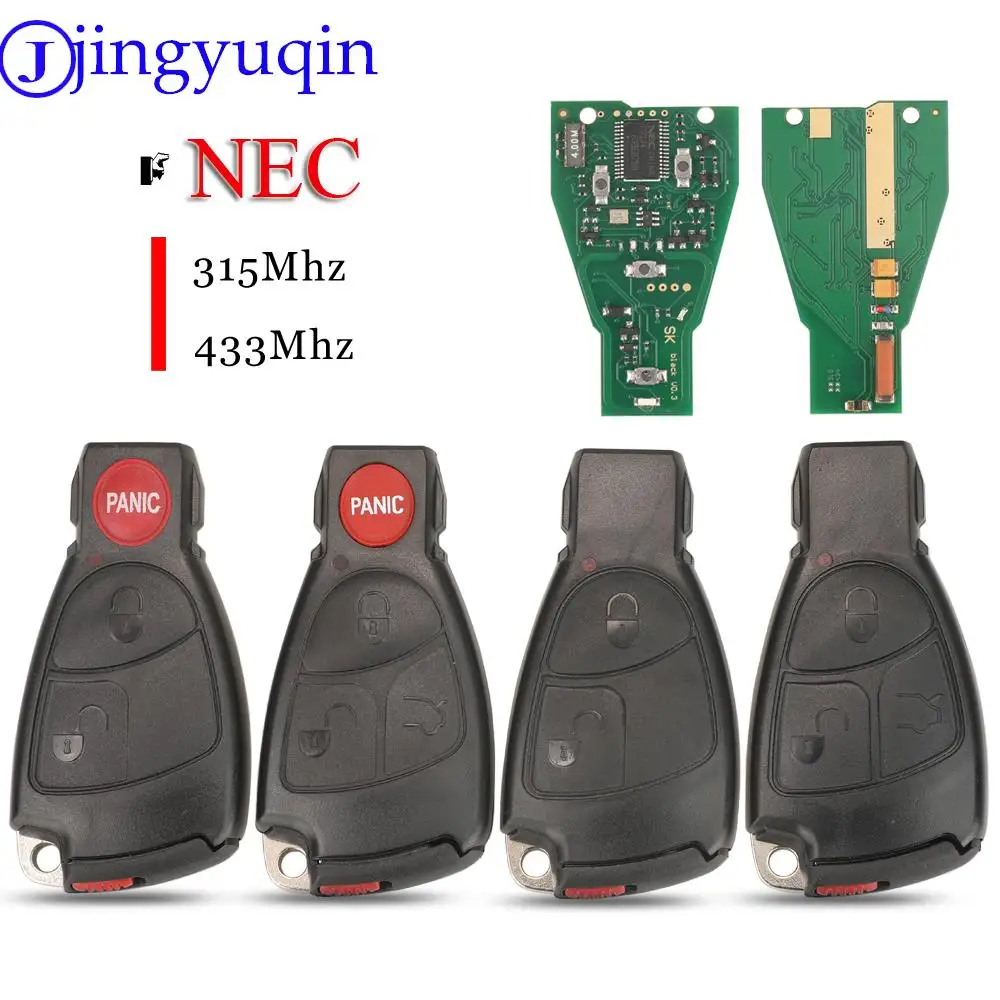 

jingyuqin NEC 2/3/4 Button 315/433MHZ FSK Remote Control Car Key For Mercedes Benz B C E ML S CLK CL W204 W203 W211