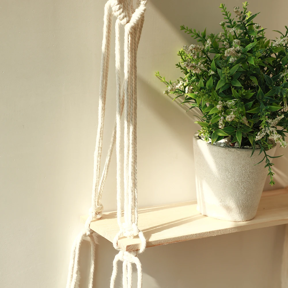 Плавающая настенная полка сглаза с палочками макраме украшение для дома в стиле