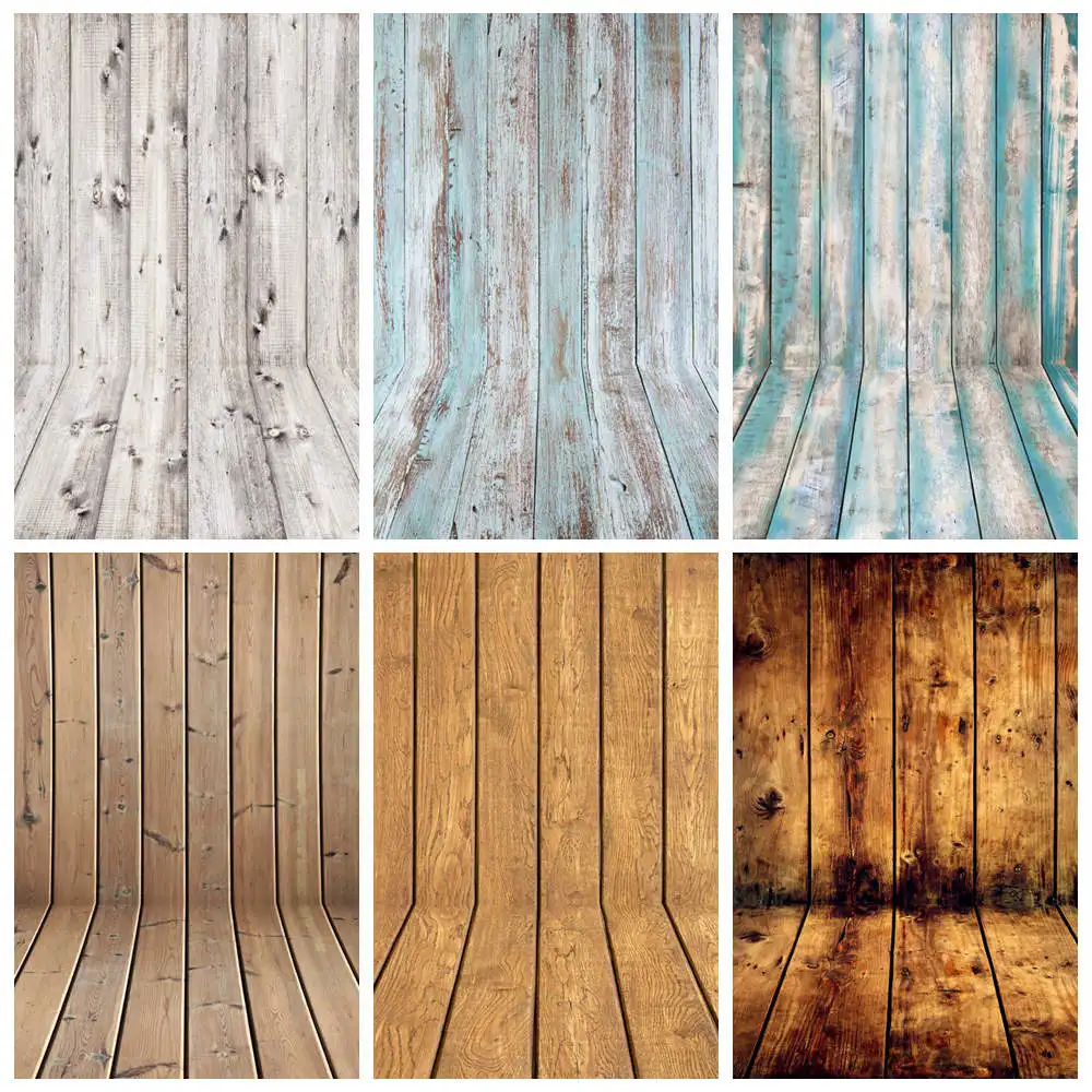 Wooden Board Photography Backdrops Stand Custom Retro Home Party Decoration Planks Wall Floor Studio Photocall Backgrounds Props