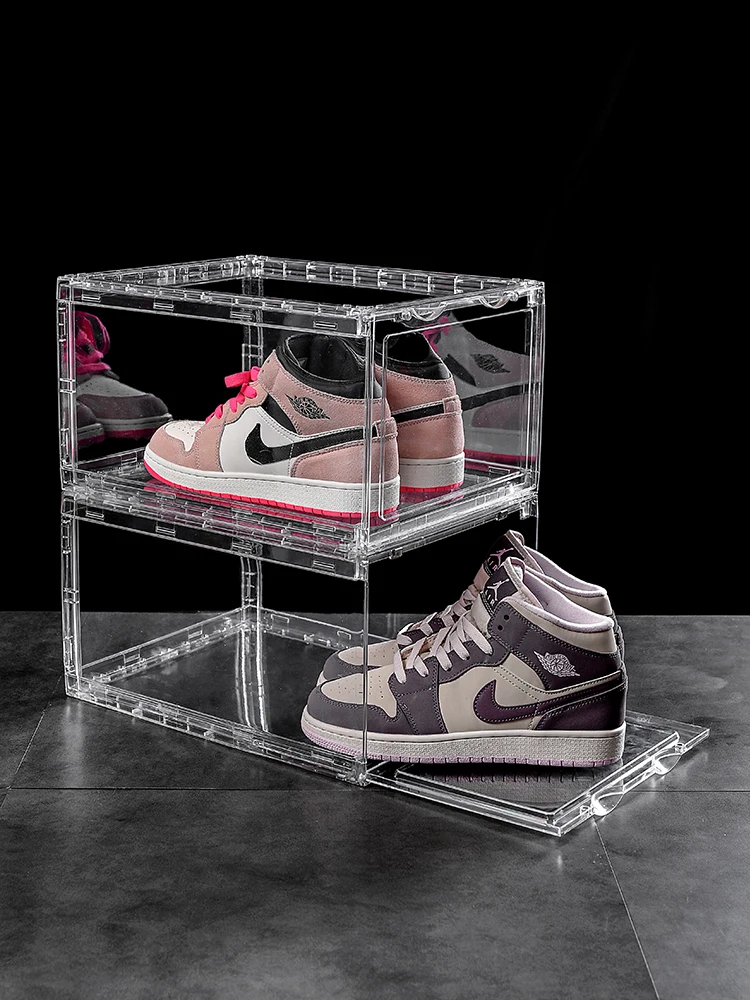 Прозрачная коробка для хранения обуви стеллаж кроссовок утолщенный