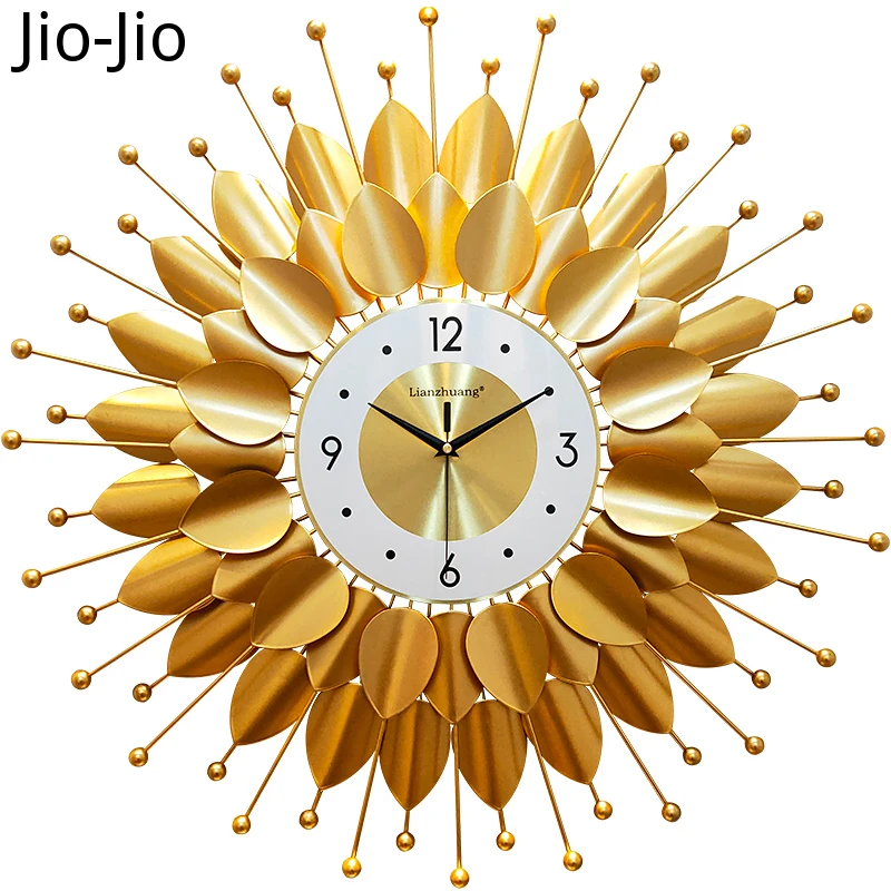 

Nordic Luxury Wall Clocks Metal Modern Large Gold Wall Clock European 3d Simple Art Wall Watches Horloge Murale Home Decoration