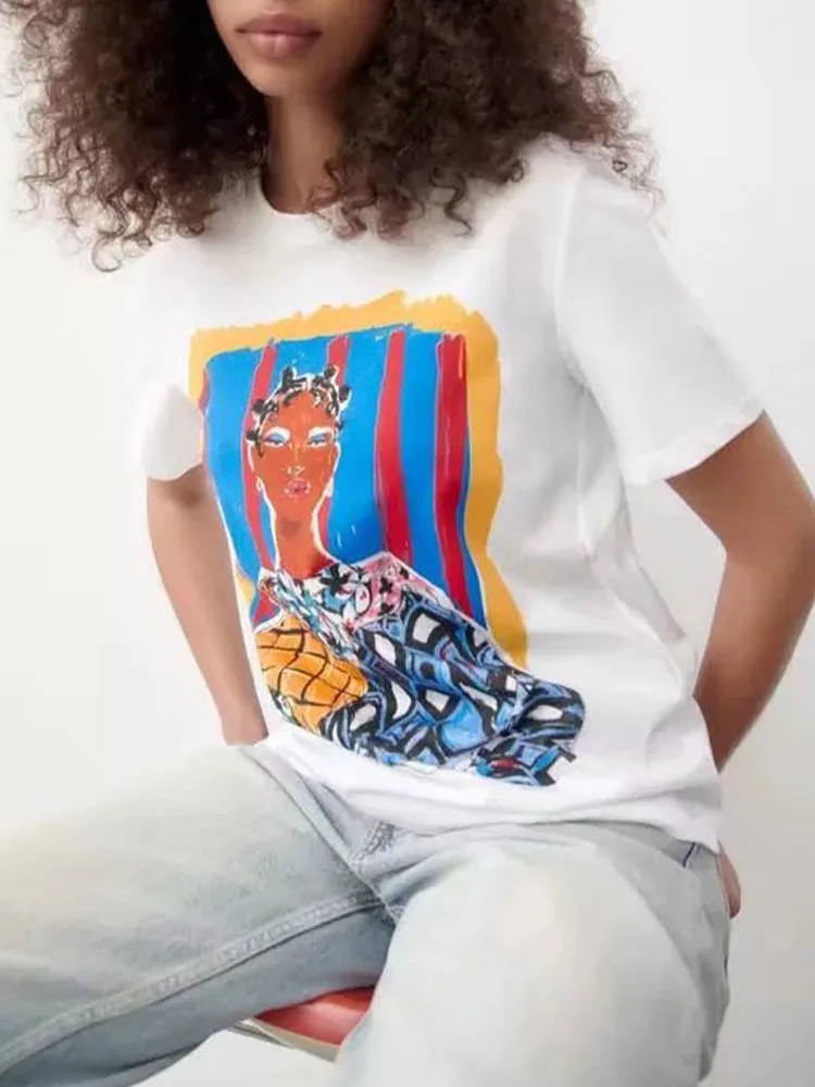 Zach AiIsa Весенняя Новая женская подходящая ко всему футболка с круглым вырезом и