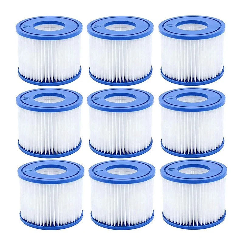 

Top!-9 Pcs Pool Filter,For Bestway Spa Filter Pump Cartridge Type VI,Hot Tub Filters For Lay-Z-Spa,For Coleman Saluspa Filter