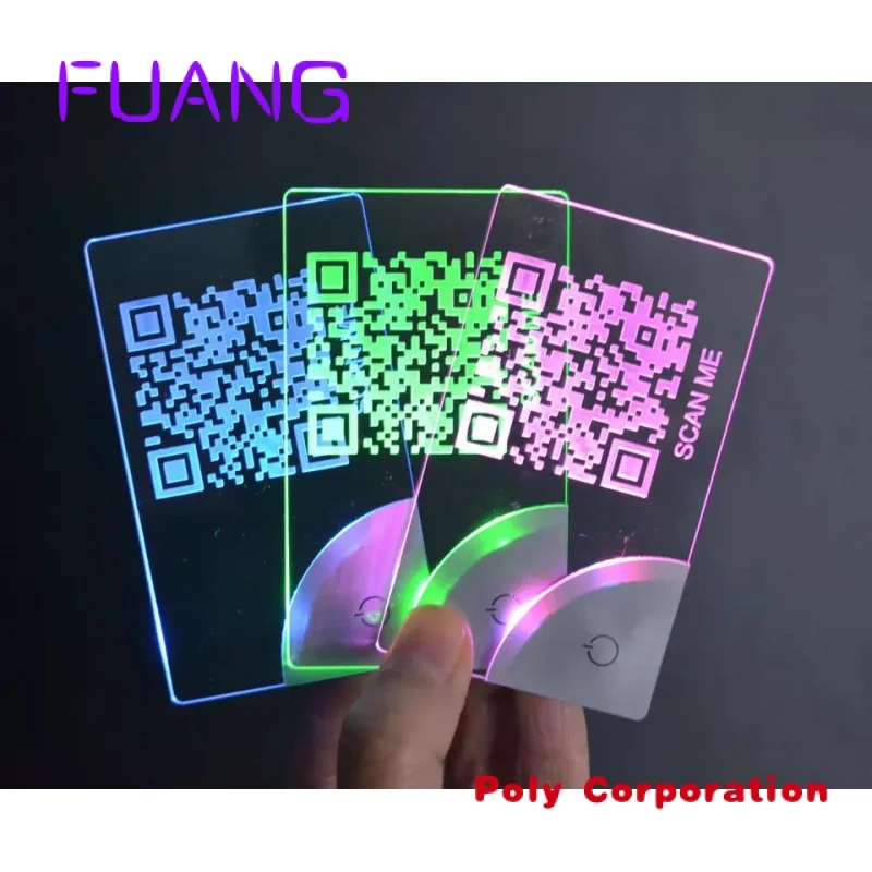 Laser cutting luminous wedding invitation card LED design Acrylic metal business card blank card NFC images - 6