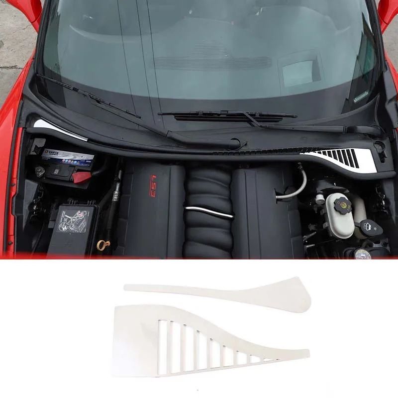 

For 2005-13 Chevrolet Corvette C6 Stainless Steel Silver Car Engine Compartment Guide Channel Cover Trim Sticker Car Accessories