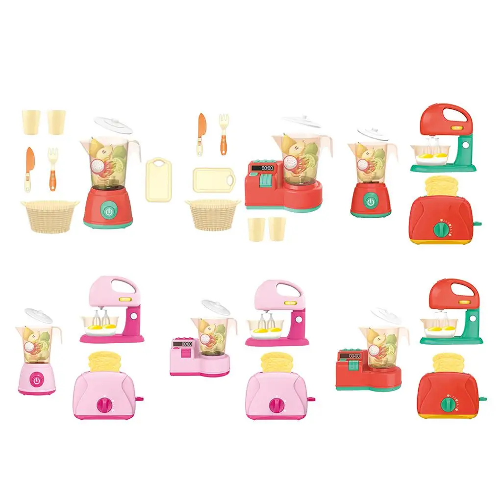 

Kids Playing mini house Kitchen Blender Bread Maker Mixer Juicer