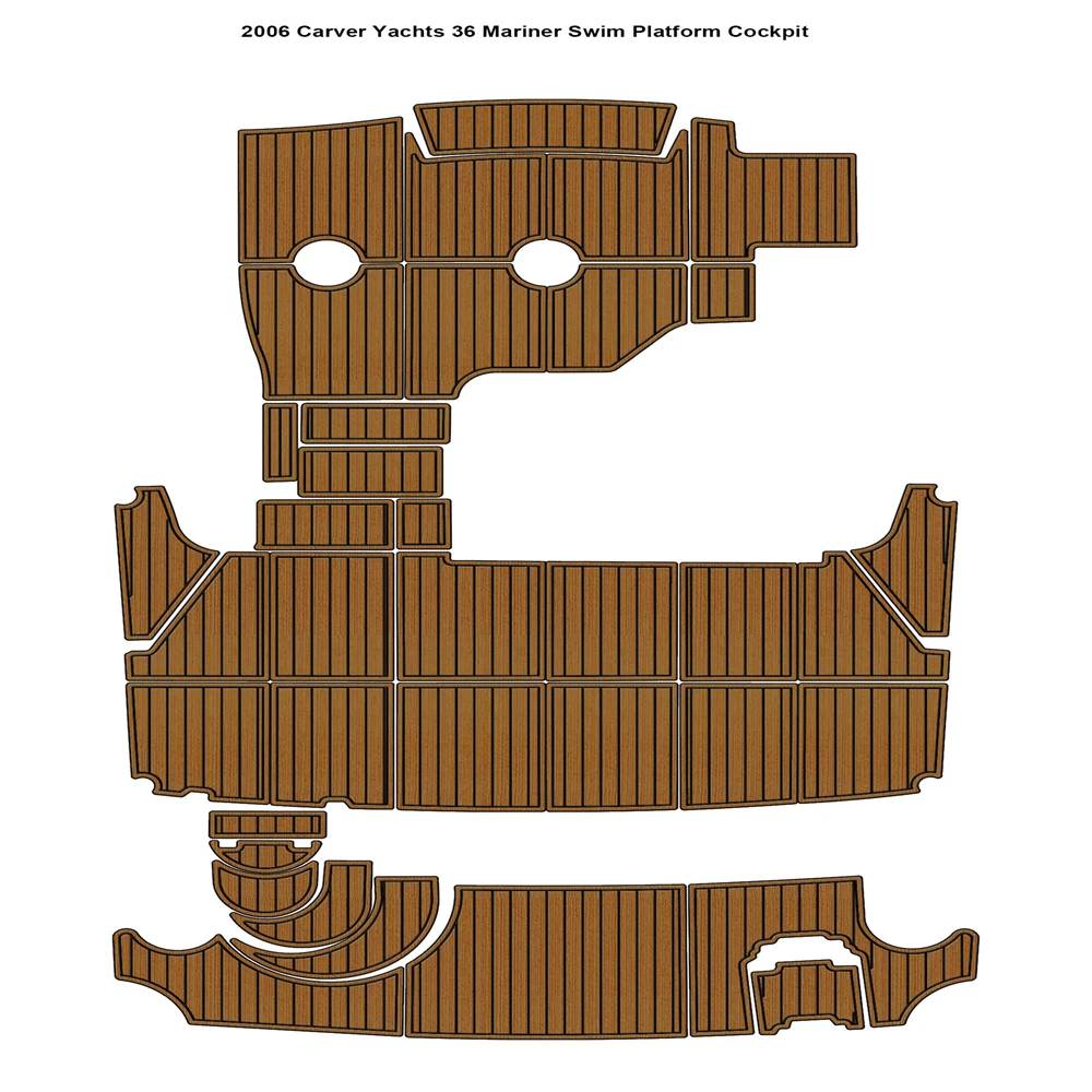 2006 Carver Yachts 36 Mariner Swim Platform Кокпит Лодка EVA Тиковая палуба Пенопластовый напольный