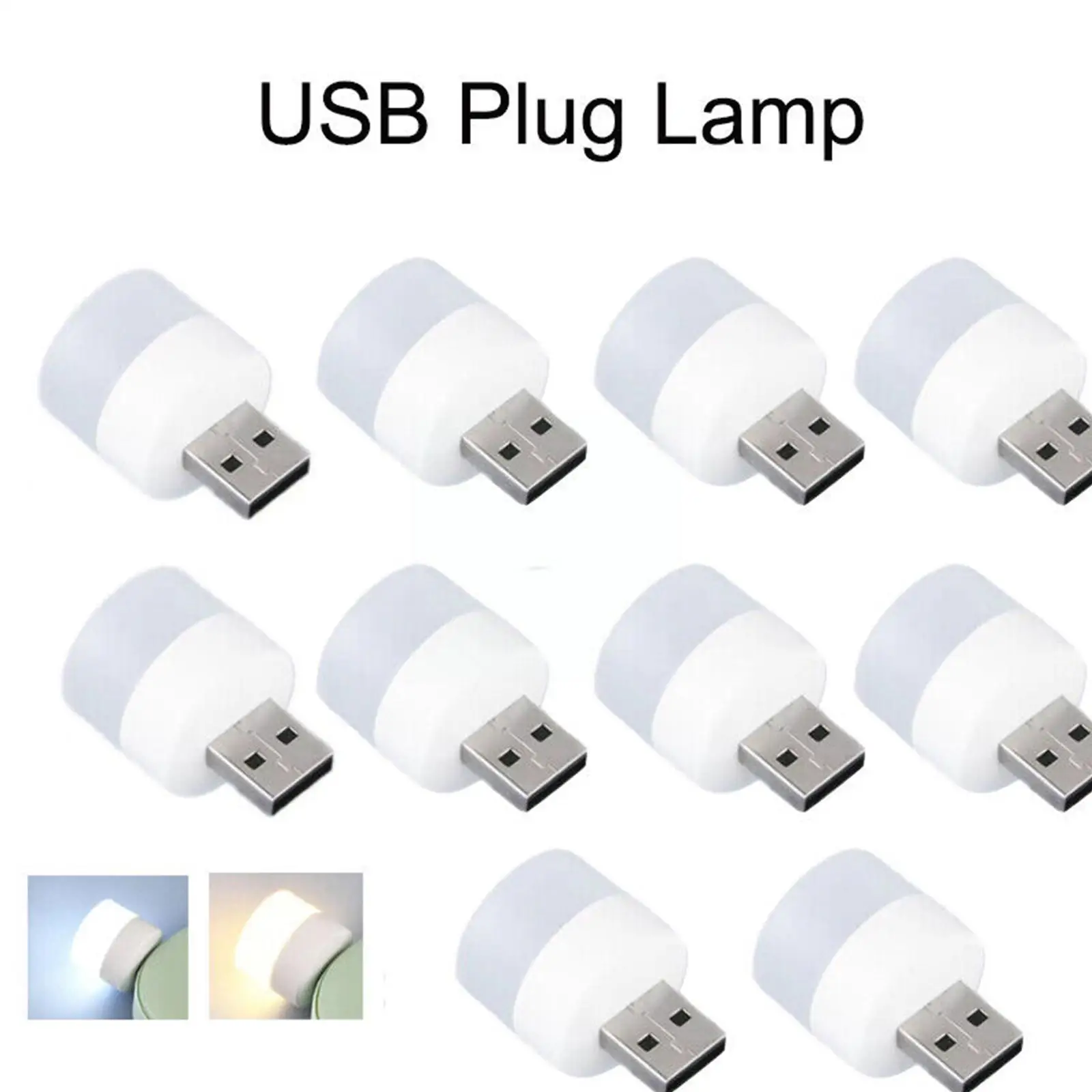 

USB Plug Lamp Computer Mobile Power Charging USB Small Light Small Reading Lamp LED Eye Protection Night Book Round Light L H5X1