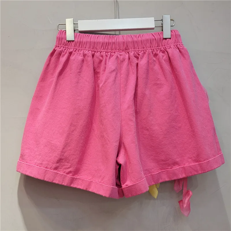 European Style 2023 Spring Summer New Jeans Design Sense Heavy Industry Beads Embroidered Sequins Flower Casual Shorts For Women