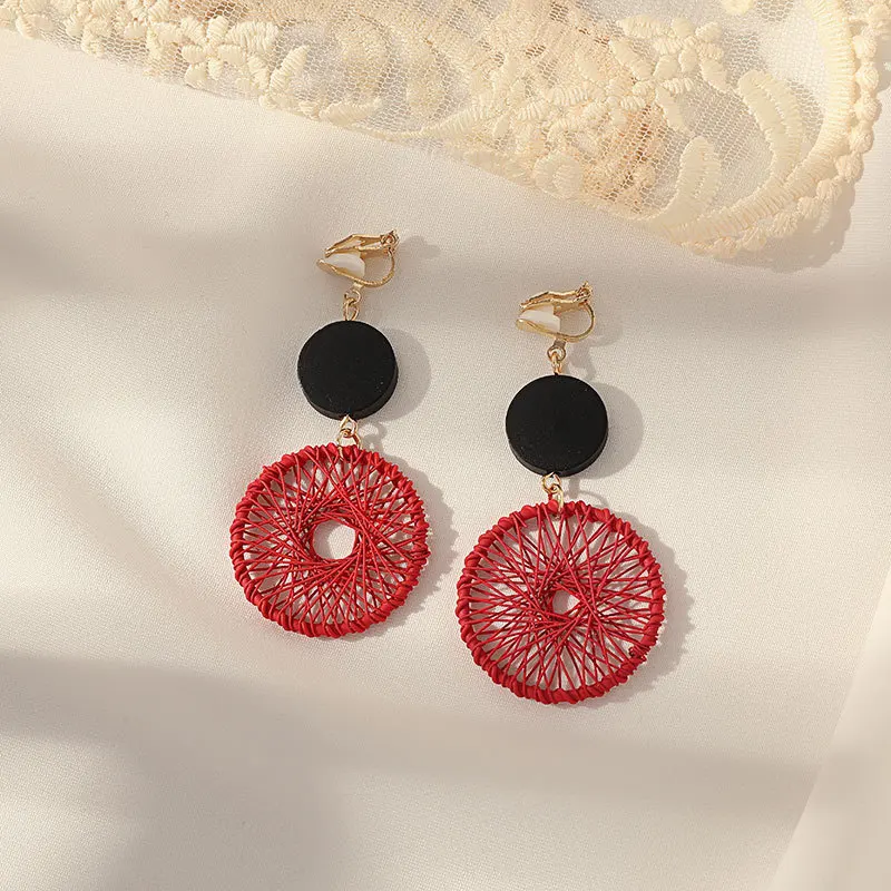 

Корейский стиль клипса для ушей милая девочка без сережек индивидуальная Геометрическая летняя клипса для ушей бутылка для оранжевого вин...