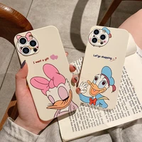 disney daisy duck donald duck couple gift phone case for iphone 13 12 mini 11 pro xs max x xr 6 7 8 plus se 2 3