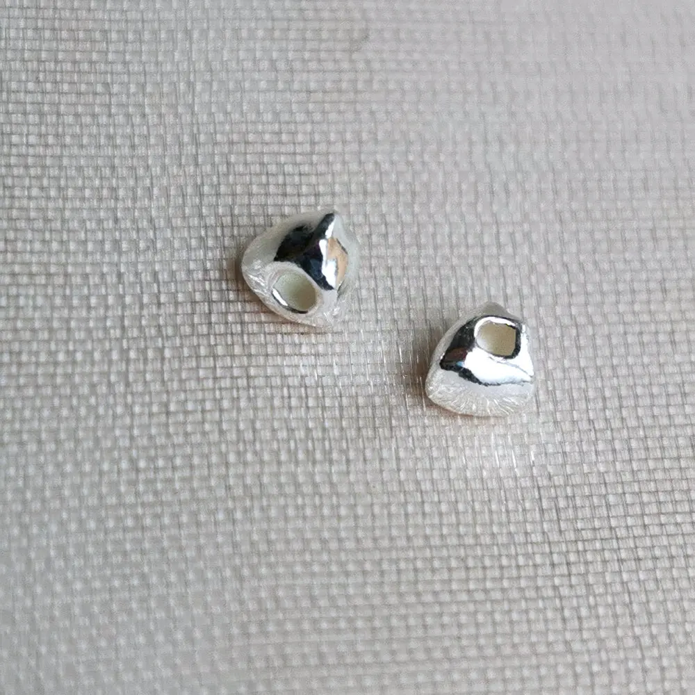 Бусины из серебра 925 пробы для изготовления браслетов и ожерелий 10 шт