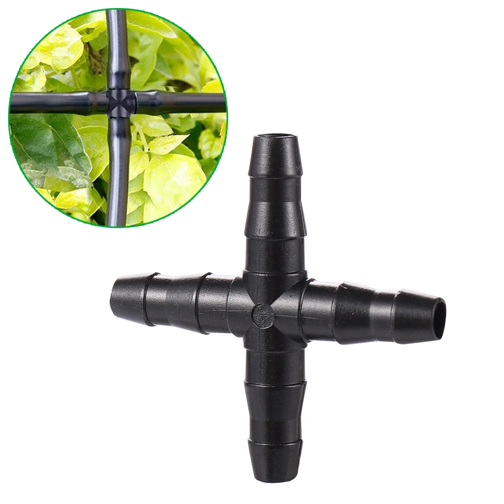 

30 шт. 4-сторонние соединители-разветвители для капельного орошения, фитинги для шлангов, соединители для сада и сельского хозяйства, инструмент для полива